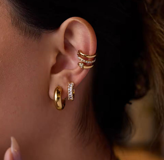 Ear cuff - PREMIUM | ✨Chapado en oro PVD 18K | 💦 Waterproof