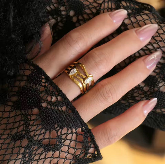 Anillo - PREMIUM | ✨Chapado en oro PVD 18K | 💦 Waterproof