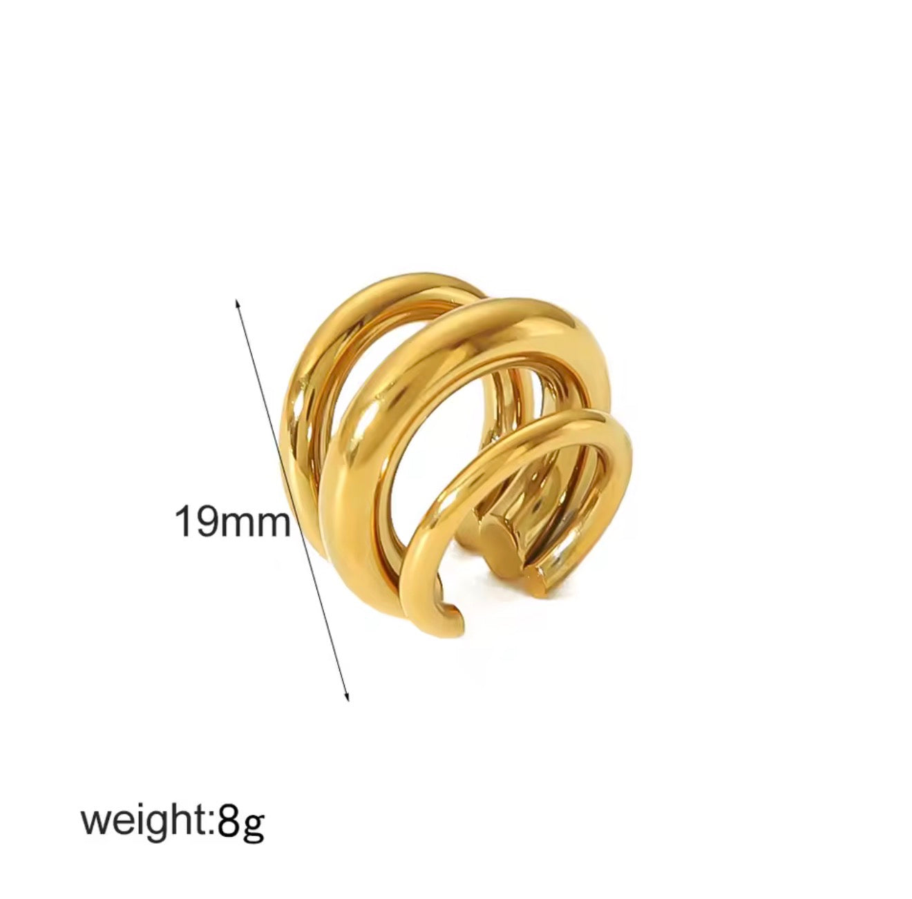 Ear cuff - PREMIUM | ✨Chapado en oro PVD 18K | 💦 Waterproof
