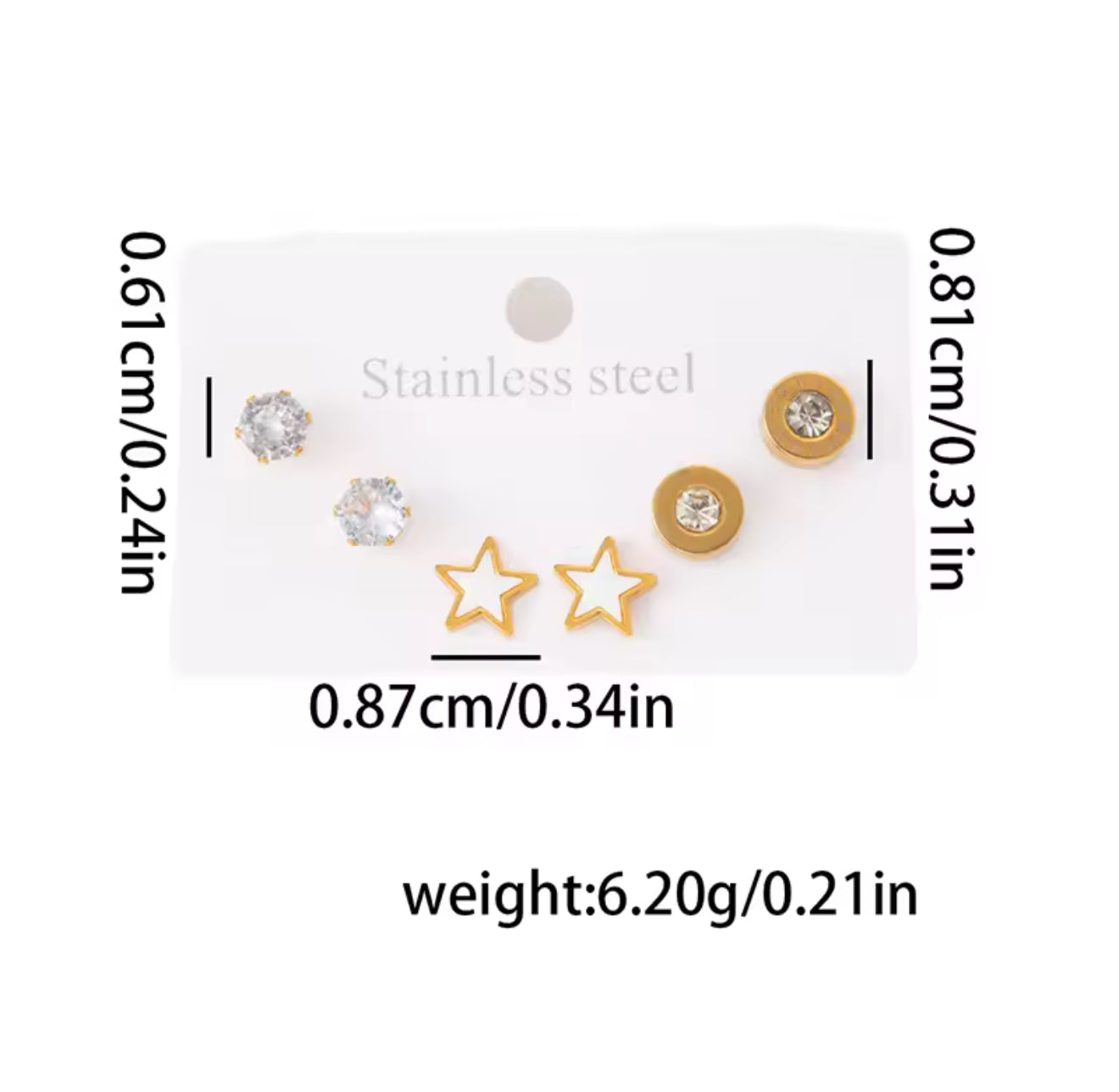 Set de aretes - TOP | 🛡️Acero inoxidable