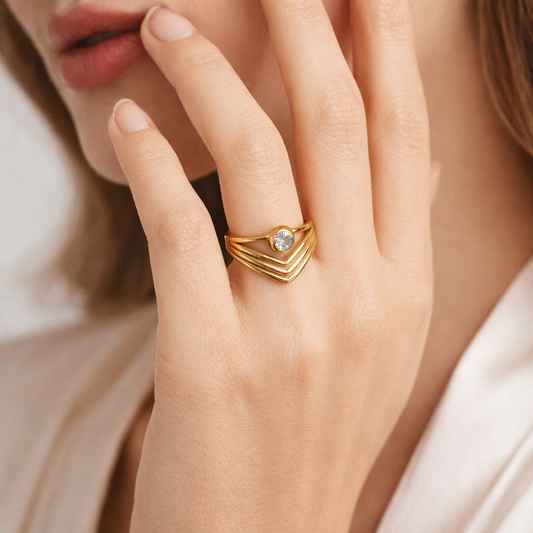 Anillo - PREMIUM | ✨Chapado en oro PVD 18K | 💦 Waterproof