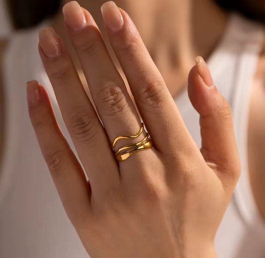 Anillo - PREMIUM | ✨Chapado en oro PVD 18K | 💦 Waterproof