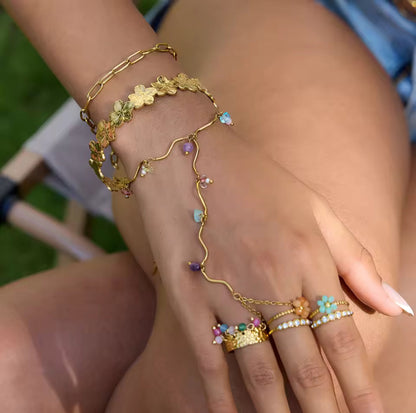 Pulsera con anillo - PREMIUM | ✨Chapado en oro PVD 18K | 💦 Waterproof