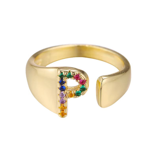 Anillo Letra P - TOP | 🛡️Acero inoxidable