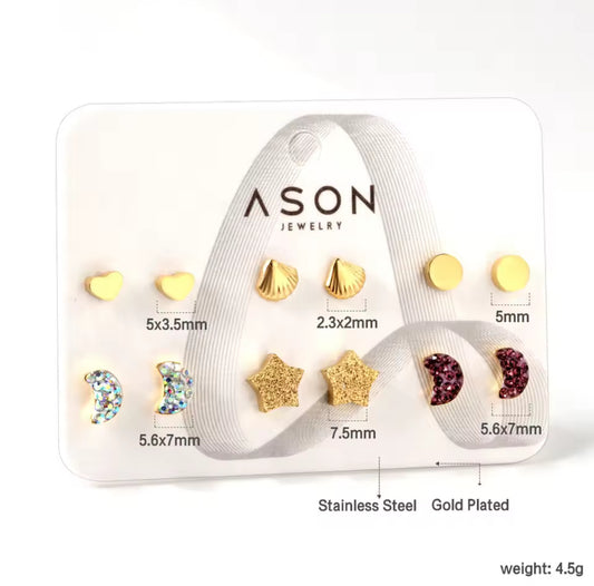 Set de aretes - TOP | 🛡️Acero inoxidable