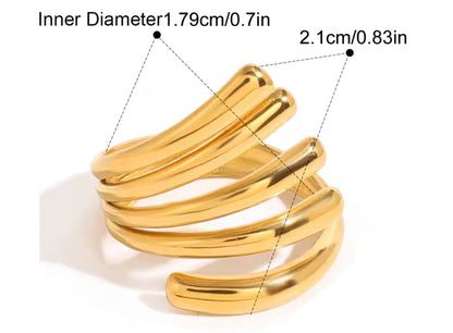 Anillo - PREMIUM | ✨Chapado en oro PVD 18K | 💦 Waterproof