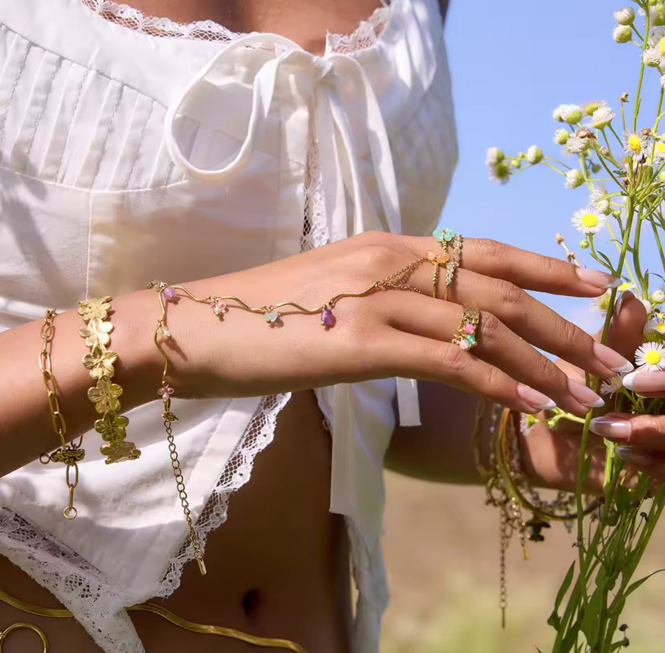 Pulsera con anillo - PREMIUM | ✨Chapado en oro PVD 18K | 💦 Waterproof