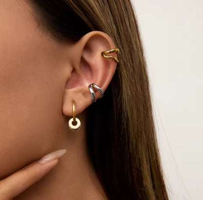 Earcuff plateado - PREMIUM | ✨Chapado en oro PVD 18K | 💦 Waterproof