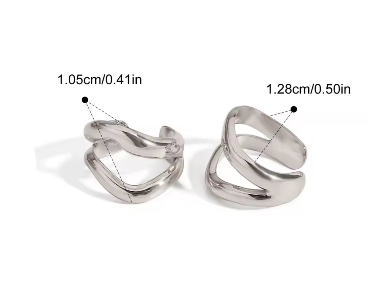 Earcuff plateado - PREMIUM | ✨Chapado en oro PVD 18K | 💦 Waterproof