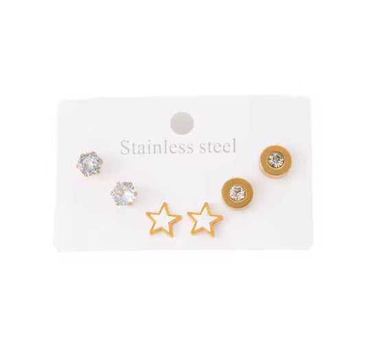 Set de aretes - TOP | 🛡️Acero inoxidable