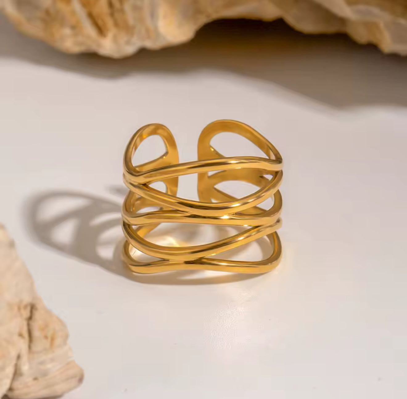 Anillo - PREMIUM | ✨Chapado en oro PVD 18K | 💦 Waterproof