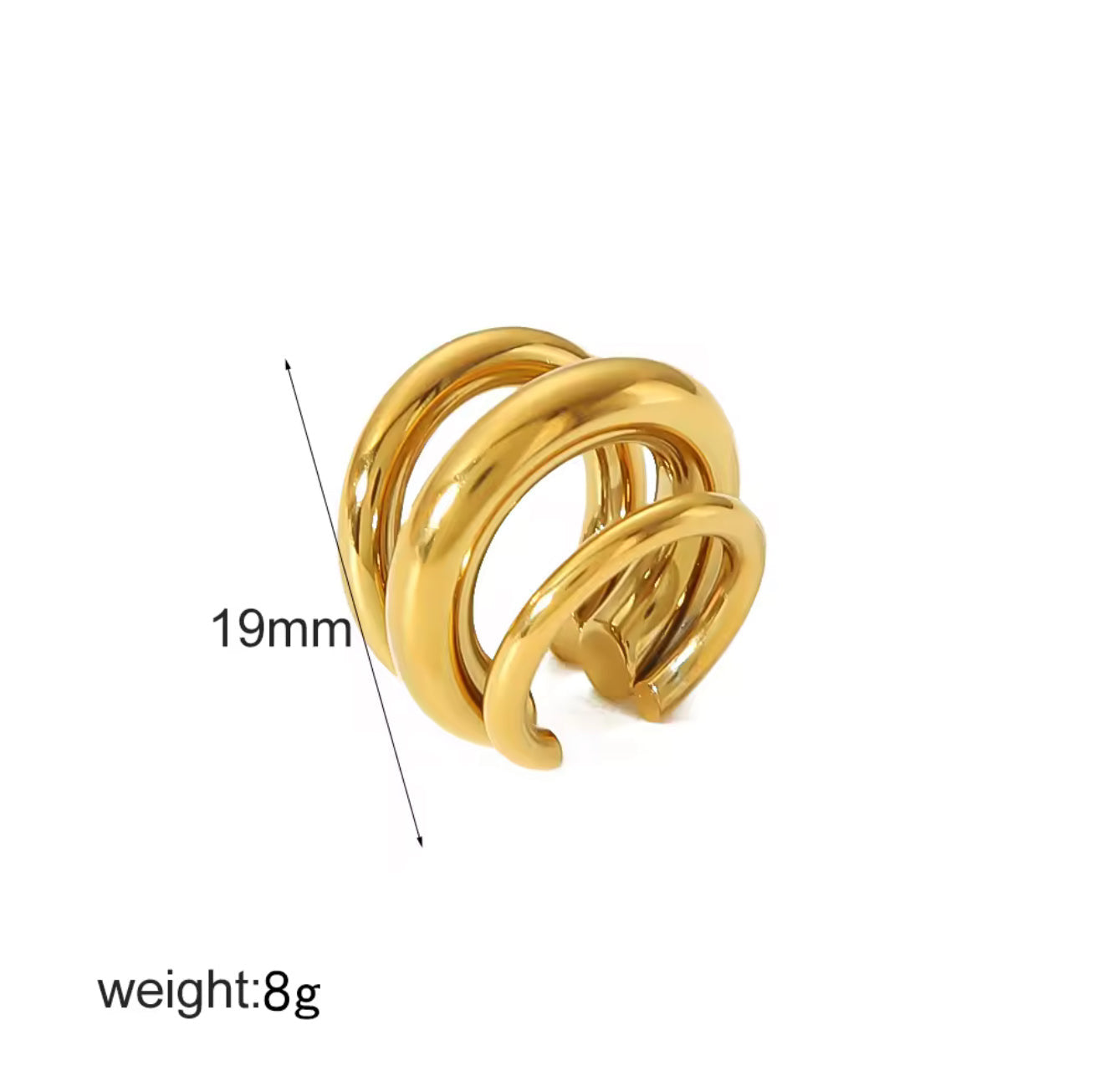 Ear cuff - PREMIUM | ✨Chapado en oro PVD 18K | 💦 Waterproof